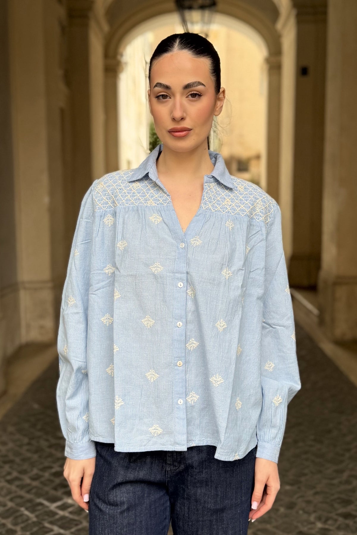 MAISON HOTEL - camicia james - SKY BLUES
