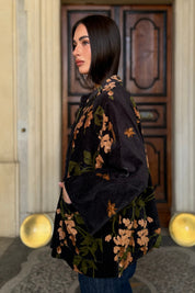 one-hundred-stars-1 - velvet jacket - WISTERIA BLACK