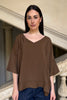 ARTEFILIA-MILANO - blusa marea scollo v - GIANDUIA
