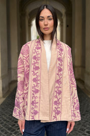 ARTEFILIA-MILANO - giacca uma cotone ricamato - DESERT PINK