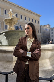 WU-SIDE - giacca jacquard - CAFFE