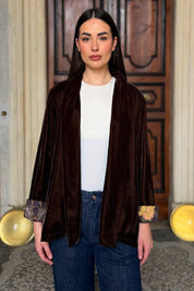 WU-SIDE - giacca kimono velluto - CARAMELLO