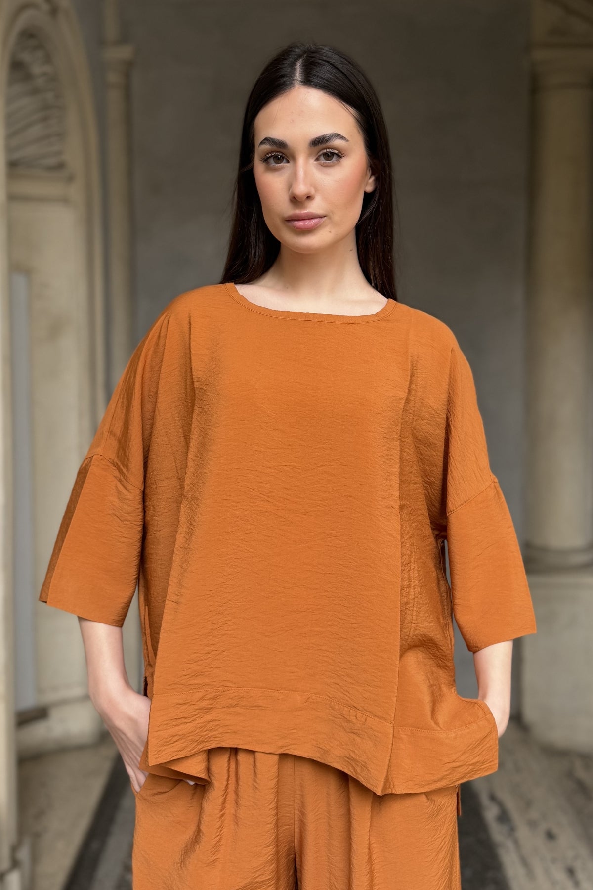 ARTEFILIA-MILANO - blusa marea - RUM