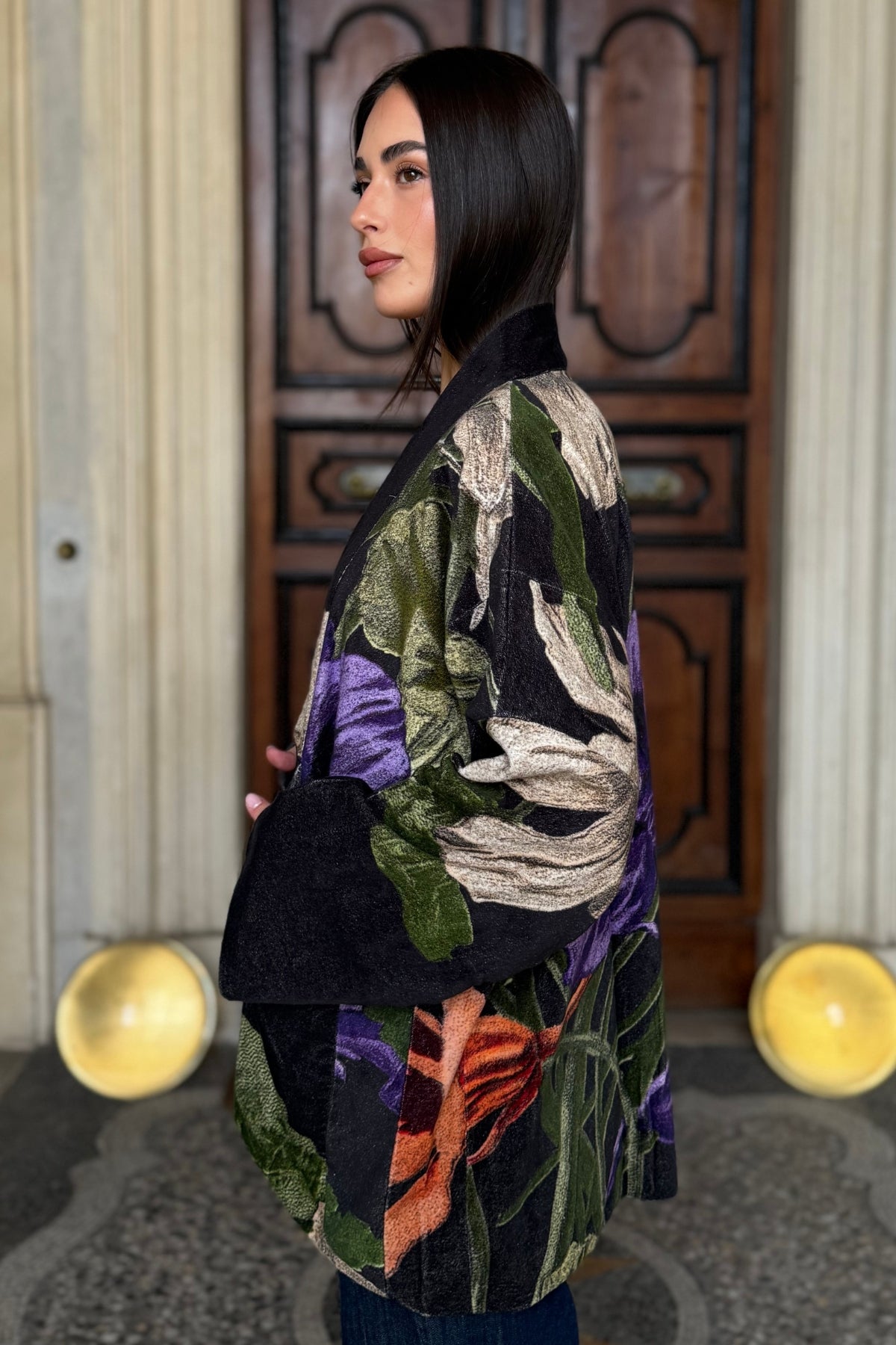 one-hundred-stars-1 - giacca kimono velluto - NASTURPIUM BLACK