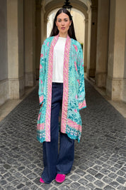 WU-SIDE - kimono viscosa lungo sfoderato - TIFFANY