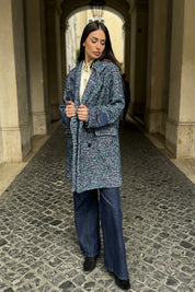 WU-SIDE - cappotto doppio petto spigato - BLUE VERDE