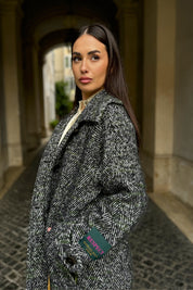 WU-SIDE - cappotto spigato - VERDE MILITARE