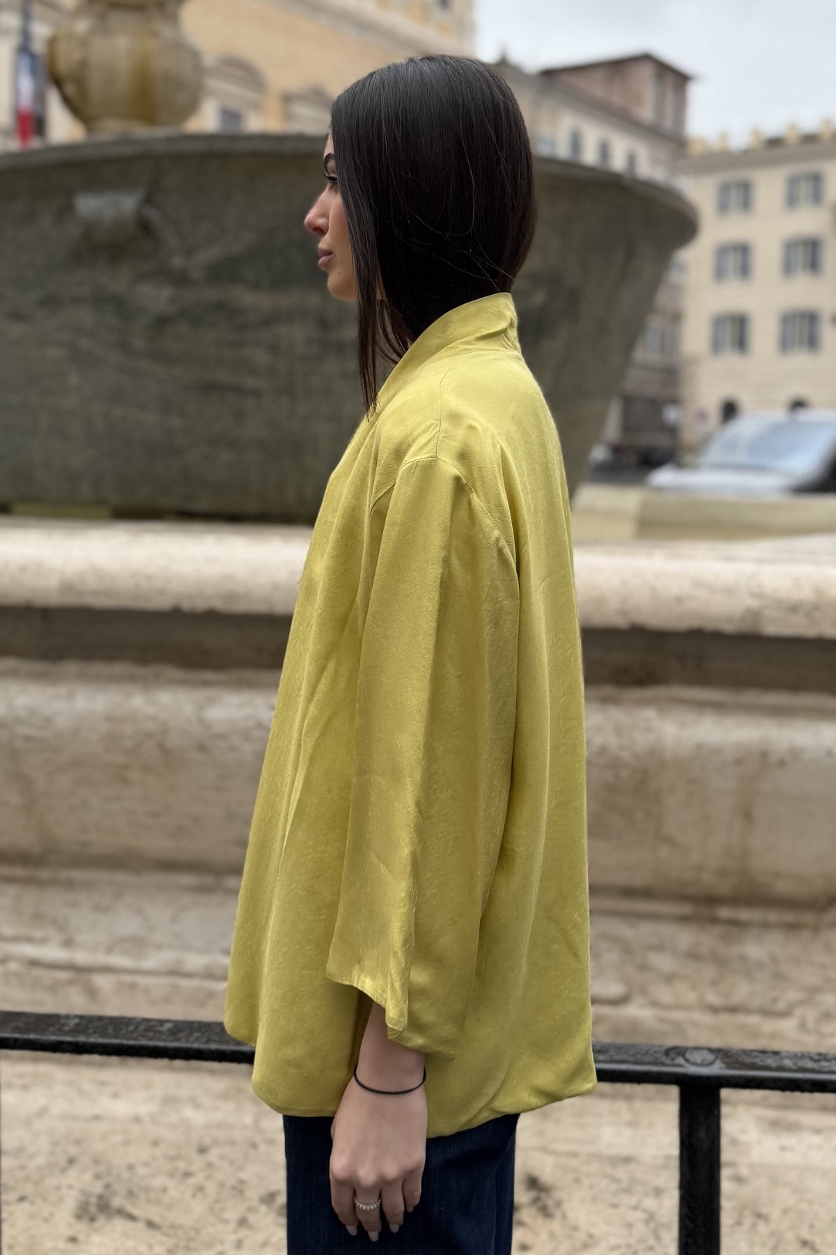 WU-SIDE - giacca kimono viscosa - ORO