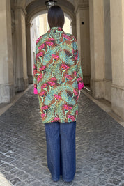 FLOW - kimono samira viscosa fantasia - COFFE ABSTRACT PINK