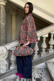 ARTEFILIA-MILANO - clutch bag cotton stella - STONE IBISCUS