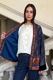 WU-SIDE - giacca kimono viscosa - BLUE
