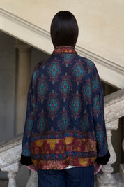 WU-SIDE - giacca kimono viscosa - BLUE