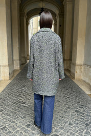 WU-SIDE - cappotto doppio petto spigato - VERDE MILITARE