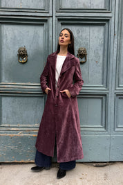 SURKANA - cappotto velluto - MIRTILLO