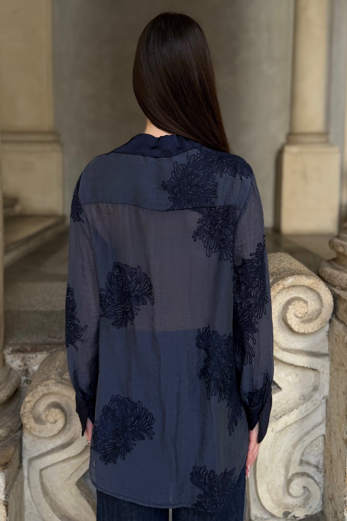 ARTEFILIA-MILANO - camicia solana ricamo - ECLISSI