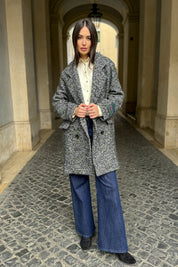 WU-SIDE - cappotto doppio petto spigato - VERDE MILITARE