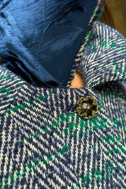 WU-SIDE - cappotto spigato - BLUE VERDE