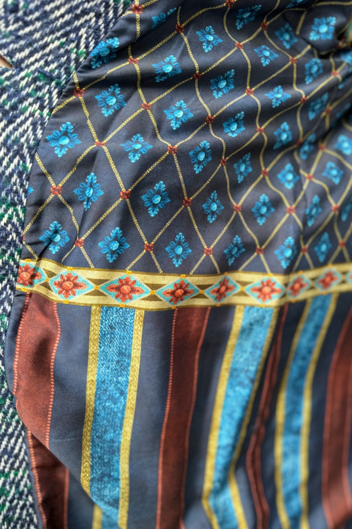 WU-SIDE - cappotto spigato - BLUE VERDE