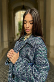 WU-SIDE - cappotto spigato - BLUE VERDE