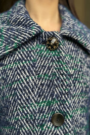 WU-SIDE - cappotto spigato - BLUE VERDE