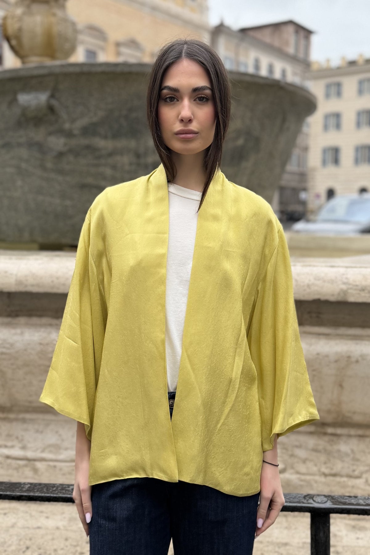 WU-SIDE - giacca kimono viscosa - ORO