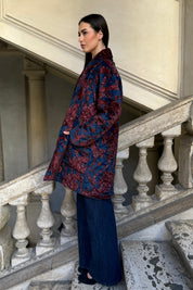 FLOW - kimono velluto paris - blue burgundy