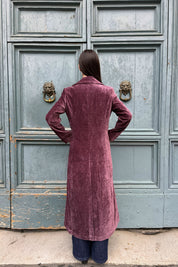 SURKANA - cappotto velluto - MIRTILLO