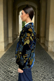 WU-SIDE - giacca devore velluto - BLUE GOLD