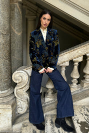 WU-SIDE - giacca devore velluto - BLUE GOLD