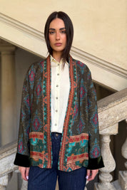 WU-SIDE - giacca kimono viscosa - MILITARE