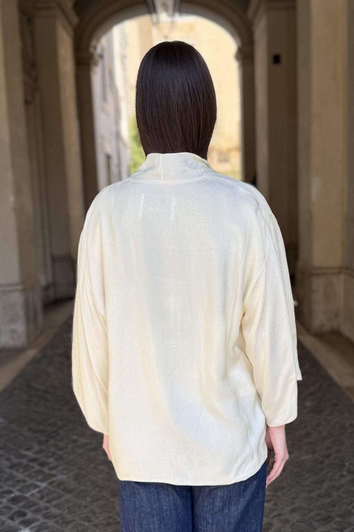 WU-SIDE - giacca kimono viscosa - AVORIO