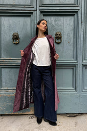 SURKANA - cappotto velluto - MIRTILLO