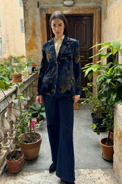 WU-SIDE - giacca devore velluto - BLUE GOLD
