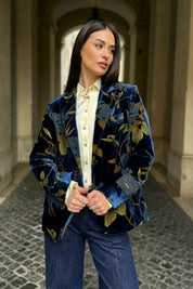 WU-SIDE - giacca devore velluto - BLUE GOLD