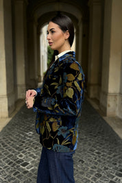 WU-SIDE - giacca devore velluto - BLUE GOLD