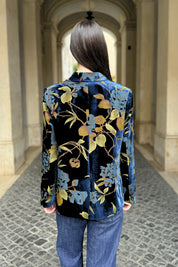 WU-SIDE - giacca devore velluto - BLUE GOLD
