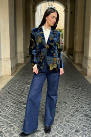 WU-SIDE - giacca devore velluto - BLUE GOLD
