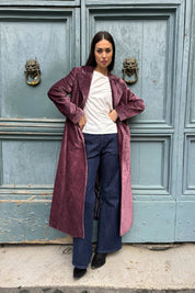 SURKANA - cappotto velluto - MIRTILLO