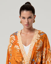 SURKANA - kimono viscosa sfoderato - ARANCIO