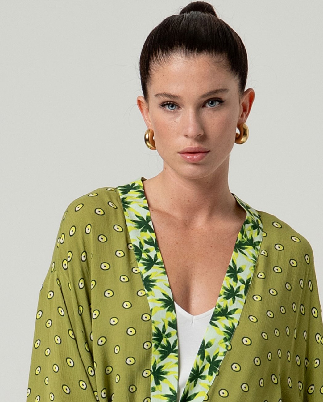 SURKANA - kimono viscosa sfoderato - VERDE