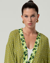 SURKANA - kimono viscosa sfoderato - VERDE