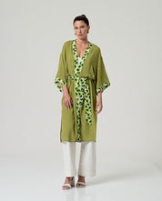 SURKANA - kimono viscosa sfoderato - VERDE