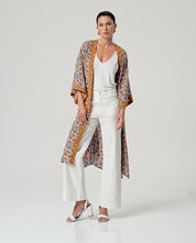 SURKANA - kimono viscosa sfoderato - MARRONE