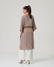 SURKANA - kimono viscosa sfoderato - MARRONE