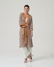 SURKANA - kimono viscosa sfoderato - MARRONE