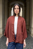 WU-SIDE - giacca kimono viscosa - MARRONE