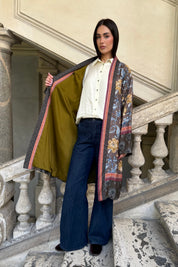 WU-SIDE - kimono viscosa mid - MILITARE TABACCO