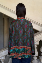 WU-SIDE - giacca kimono viscosa - MILITARE