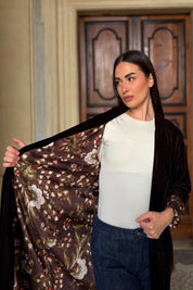 WU-SIDE - kimono velluto - CAFFE