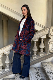 FLOW - kimono velluto paris - blue burgundy
